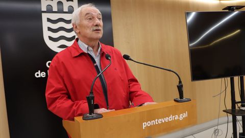 César Mosquera, este jueves en la sala de prensa del Concello de Pontevedra
