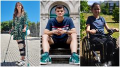 De izquierda a derecha, Claudia Gndara, Daro Larrosa y Audrey Alonso, tres estudiantes con necesidades especficas que realizaron la selectividad este ao.