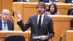 El ministro de Cultura, Ernest Urtasun, este martes durante la Sesi�n de control al Gobierno en el Senado.
