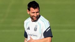 Lionel Messi, durante un entrenamiento de Argentina.