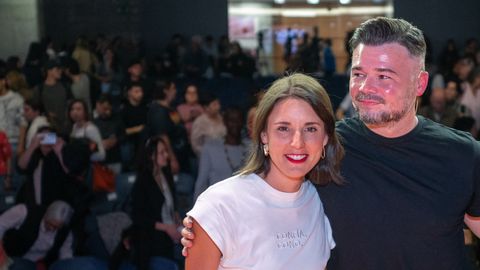Irene Montero y Gabriel Rufi�n durante un acto en Barcelona