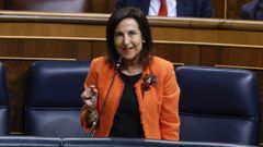 La ministra de Defensa, Margarita Robles, durante la sesin de control en el Congreso. 