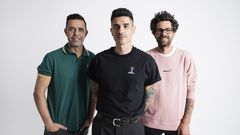 �lvaro Benito (en el centro) con sus compa�eros de Pignoise