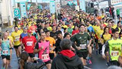 En la salida en Portosn se puede apreciar perfectamente la cantidad de participantes.