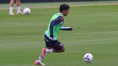 El jugador del Celta Hugo �lvarez, en un entrenamiento de esta pretemporada.
