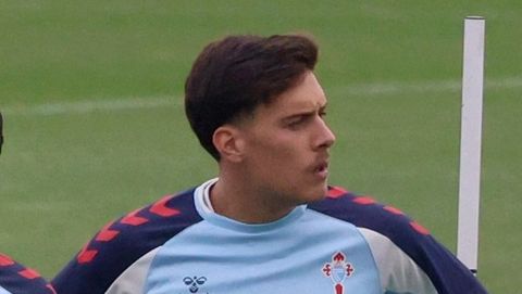 El hasta ahora jugador del Celta Manu Fern�ndez, esta pretemporada, en un entrenamiento.