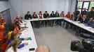 Reunin el 31 de octubre en el Centro de Coordinacin Operativa Integrada (CECOPI) de la Comunidad Valenciana, desde el que se coordinaban las labores de emergencia en las zonas afectadas por la dana. Asistieron el presidente del Gobierno, la ministra de Ciencia y el presidente de la Generalitat, Carlos Mazn 