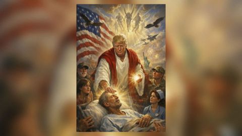 Trump publica una imagen hecha con IA encarnando la figura de Jesucristo