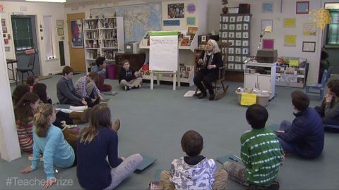 La profesora Nancie Atwell durante una de las clases de su escuela, en el v�deo que puedes ver en la web del Global Teacher Prize