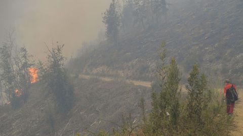 Uno de los incendios declarados en Asturias