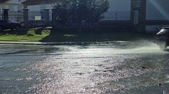 Zona anegada en la carretera de Circunvalacin, a la altura de Herreras.