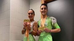 La xalleira M�lani Lois y su pareja habitual, Alberto Mart�nez, de Mux�a, proclamados Campeones de Espa�a de Bailes Caribe�os en la categor�a absoluta en la �ltima competici�n nacional celebrada en Alicante
