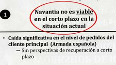 Documento de trabajo para el plan de futuro de Navantia