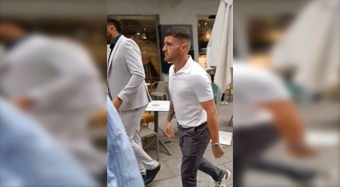 Javi Gal�n, a su llegada a A Sede tras su regreso al Celta.