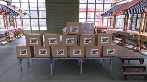 Los envíos se distribuyen desde el recinto ferial de Gontán