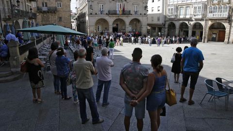 Barcelona Ourense.Concentracion en Ourense de repulsa por los atentados de Barcelona y minuto de silencio por las vctimas