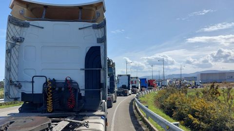 Protesta de camiones en Ribadeo