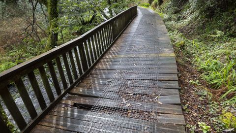 Un paseo fluvial de Mux�a, en mal estado.