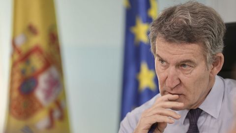 Alberto N��ez Feijoo durante el comit� de direcci�n del Partido Popular.