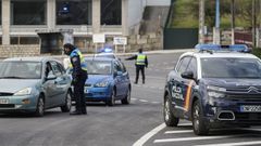Imagen de archivo de un control de la Polic�a Local en Ourense