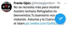 El mensaje xen�fobo del Frente Gij�n Femenino
