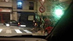 Recogida en furgoneta de los mendigos en A Coru�a