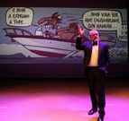 Carlos Blanco e Lu�s Davila nun ensaio no auditorio da Illa