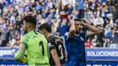 Toche Real Oviedo Malaga Carlos Tartiere.Toch se lamenta tras una ocasin ante el Mlaga