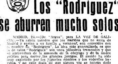 Un detalle del artculo de La Voz, de julio de 1951, en la que por primera vez el peridico hablaba de los Rodrguez