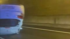 V�deo de coche volcado en t�nel de�A Madroa