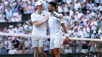 Sinner y Djokovic, hablando tras el partido de la semifnal de Wimbledon.