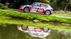 El piloto ourensano Javier Pardo, corriendo en el rali de la Rep�blica Checa.