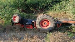 Imagen del �ltimo accidente mortal de tractor en Galicia, ocurrido este jueves en Vila de Cruces.