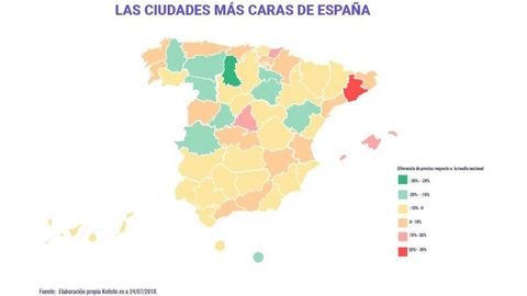 Las ciudades m�s caras de Espa�a seg�n kelisto.es