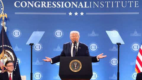 Trump, durante su discurso de este lunes