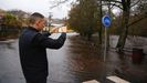 El Verdugo a su paso por Ponte Caldelas, el ro que no tena agua para el trasvase a Vigo, desbordado