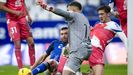 Borja Bastn yJos Gragera, durante el Oviedo-Espanyol disputado en el Tartiere