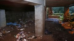 Aspecto del bajo del palco de m�sica de Alba donde resid�a el joven de 24 a�os