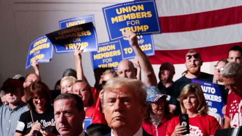 Trump visit� una f�brica automovil�stica en M�chigan