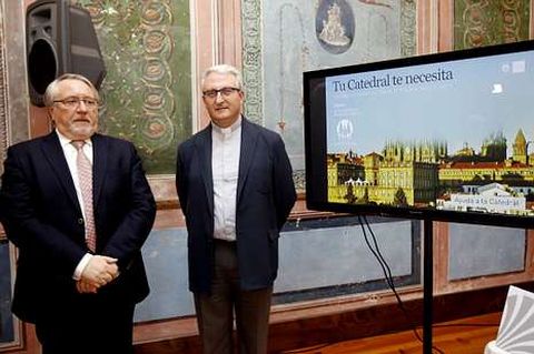 Francisco Domnguez y Daniel Lorenzo, ayer, en la presentacin del plan de mecenazgo