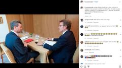Una captura de la publicaci�n subida por Javier Lacalle, exalcalde de Burgos, a su cuenta de Instagram