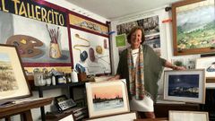 Maribel Garrote, en su estudio de pintura, en Valdovi�o. 