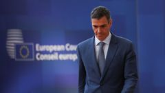 El presidente del Gobierno, Pedro S�nchez, a su llegada a la cumbre de l�deres europeos en Bruselas.