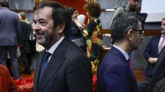 De izquierda a derecha, el presidente interino del Consejo General del Poder Judicial, Vicente Guilarte, y el ministro de la Presidencia, Justicia y Relaciones con las Cortes, F�lix Bola�os.