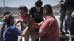Inmigrantes iraqu�s llegando a la Costa de Grecia 