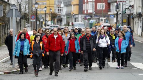 Los peregrinos asturianos, este sbado en la avenida de Galicia de A Pobra do Brolln