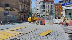 Obras en la calle Concordia.