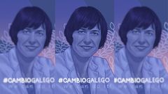 P�ster retrato de Ana Pont�n lanzado por el BNG y realizado por la muralista Lidia Cao