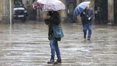 Lluvia en las calles de Santiago 