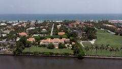 Vista area de la mansin de Trump en Mar-a-Lago, Florida.